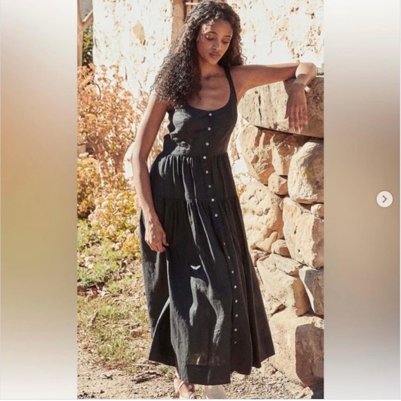 Doen Avalon Maxi Tank Dress in Black, Size Large - Picture 2 of 6